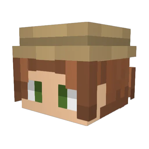PlantsInPants Minecraft avatar head, 3D render