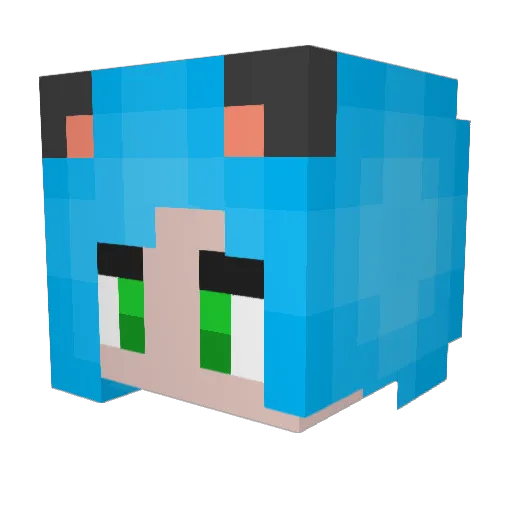 PlasmaTheNeko Minecraft avatar head, 3D render