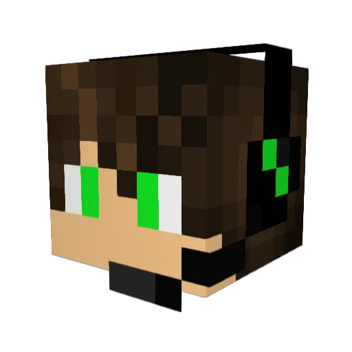 PlasmaWolf06 Minecraft avatar head, 3D render