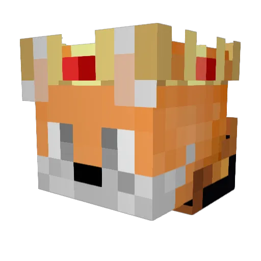 PlasticFox Minecraft avatar head, 3D render