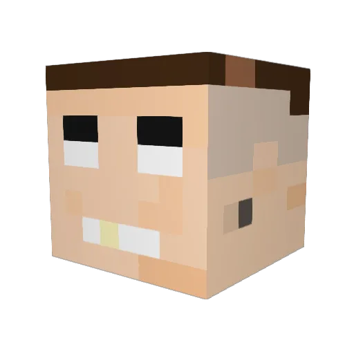 Plastiii Minecraft avatar head, 3D render