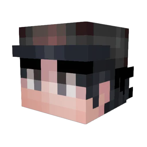 Plat1num Minecraft avatar head, 3D render