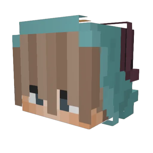 Platamglupus Minecraft avatar head, 3D render