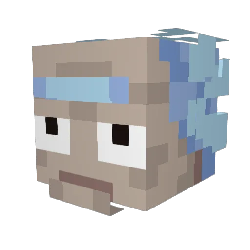 PlataoPlomo15 Minecraft avatar head, 3D render