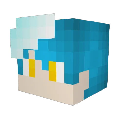 Plati1337 Minecraft avatar head, 3D render