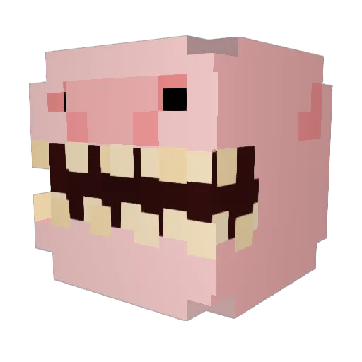 PlatiDoom Minecraft avatar head, 3D render
