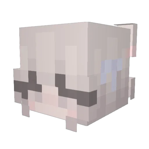 Platinl Minecraft avatar head, 3D render