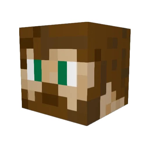PlatinumGames Minecraft avatar head, 3D render