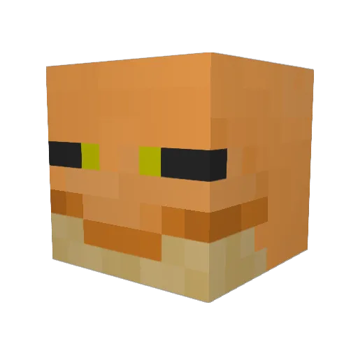 Platinumak Minecraft avatar head, 3D render