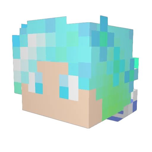 Platious Minecraft avatar head, 3D render