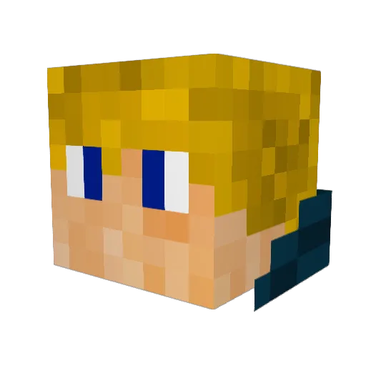 Platniumsilver Minecraft avatar head, 3D render