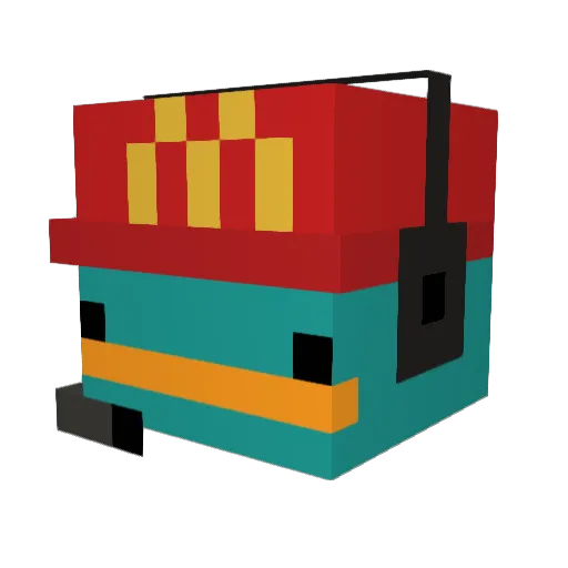 Platstapple Minecraft avatar head, 3D render