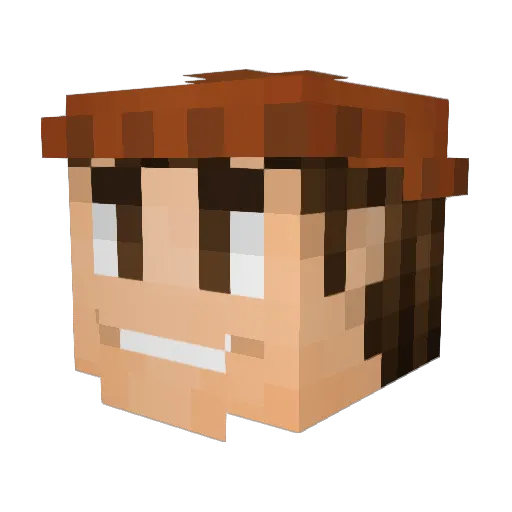 Plattzy Minecraft avatar head, 3D render
