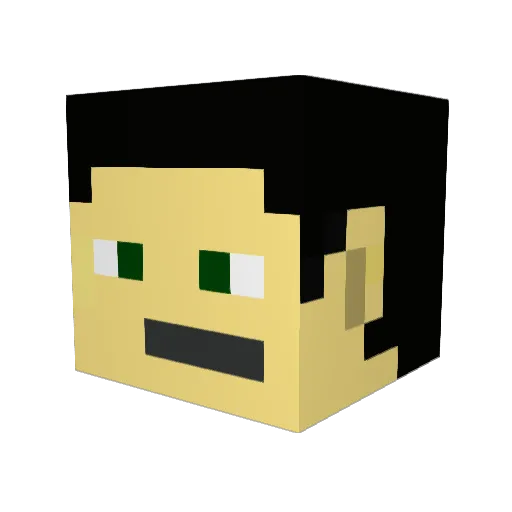 Plauf Minecraft avatar head, 3D render