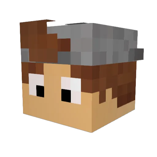 PlayAlba Minecraft avatar head, 3D render