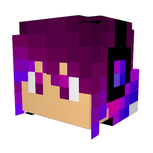 PlayFoxX7 Minecraft avatar head, 3D render