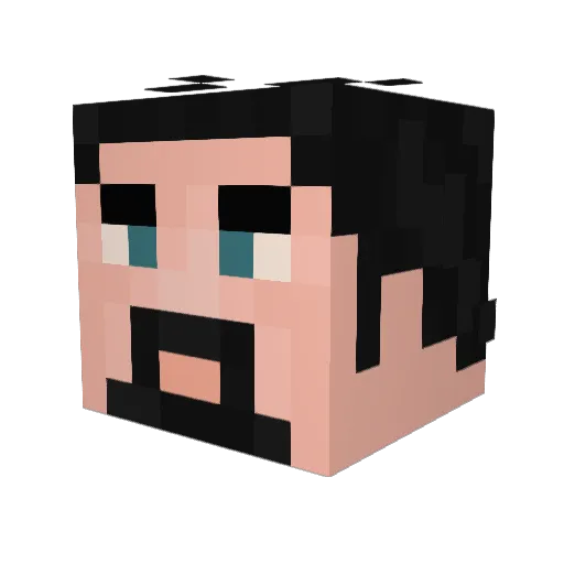 PlayGamesPG Minecraft avatar head, 3D render