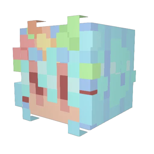 PlayPOE Minecraft avatar head, 3D render