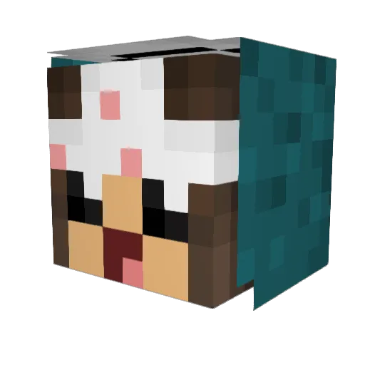 Playa77 Minecraft avatar head, 3D render