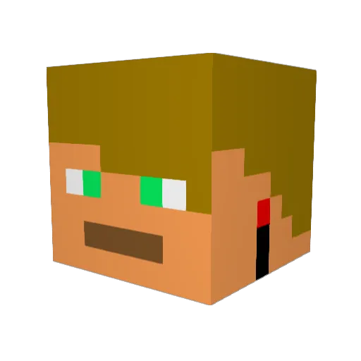 Playdo64 Minecraft avatar head, 3D render