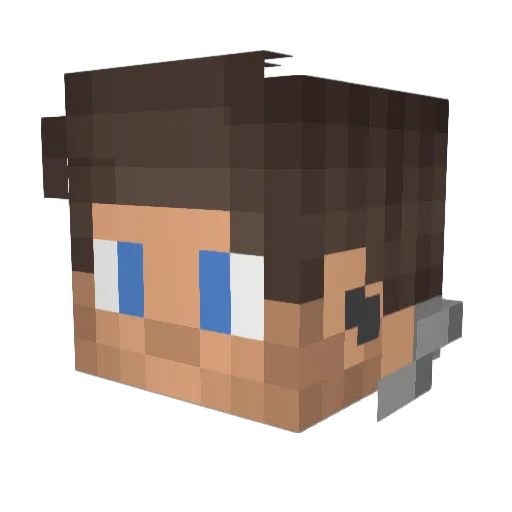 Player0neD Minecraft avatar head, 3D render