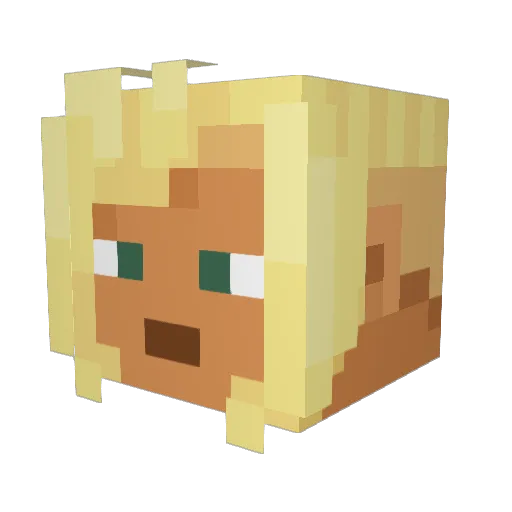 Player1104 Minecraft avatar head, 3D render