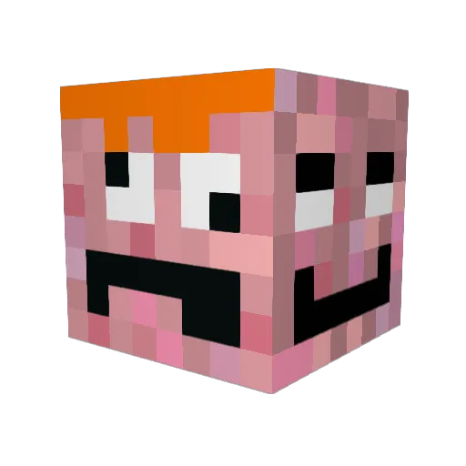 Player1 Minecraft avatar head, 3D render