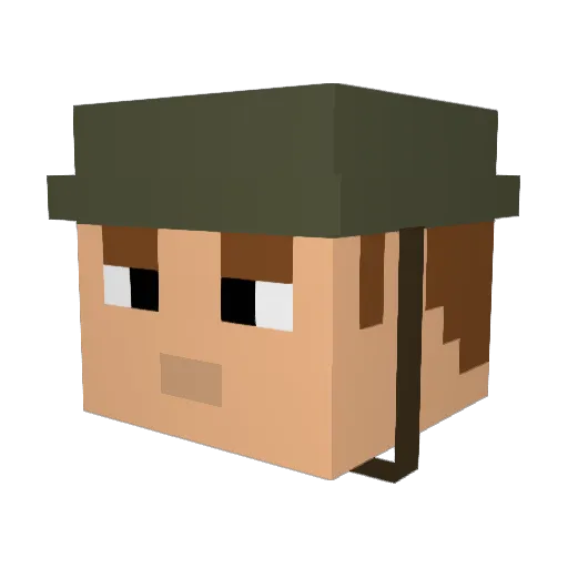 Player60A Minecraft avatar head, 3D render