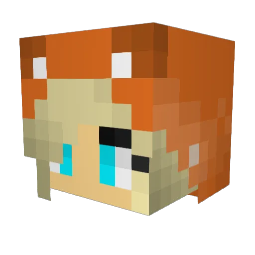 PlayerAquaRex Minecraft avatar head, 3D render
