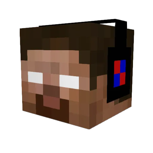 PlayerJo Minecraft avatar head, 3D render