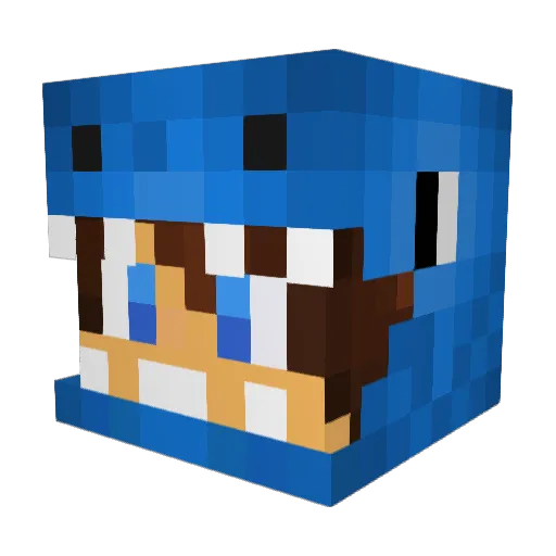 PlayerKookie Minecraft avatar head, 3D render