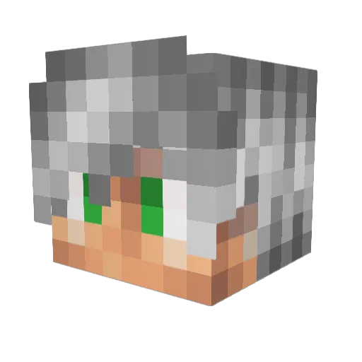 PlayerParzival Minecraft avatar head, 3D render