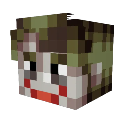PlayerPierwszy Minecraft avatar head, 3D render