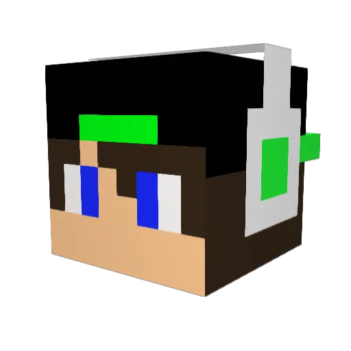 PlayerVTR Minecraft avatar head, 3D render
