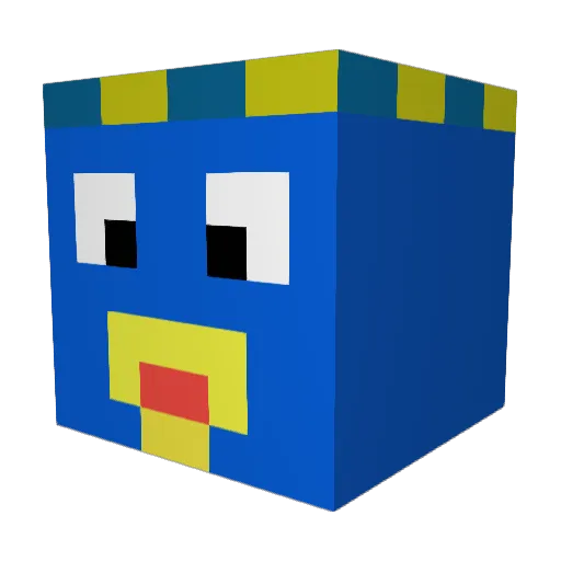Player_Axolotl Minecraft avatar head, 3D render