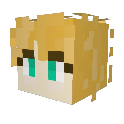 Player_Greta Minecraft avatar head, 3D render