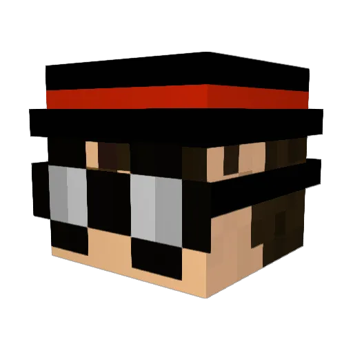Playford Minecraft avatar head, 3D render