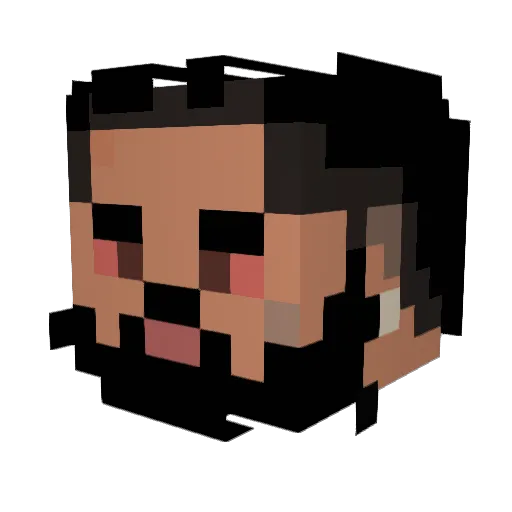 PlaygeOfficial Minecraft avatar head, 3D render