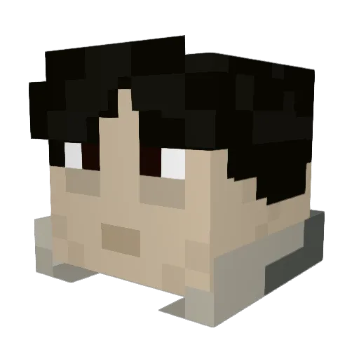 Playmol Minecraft avatar head, 3D render