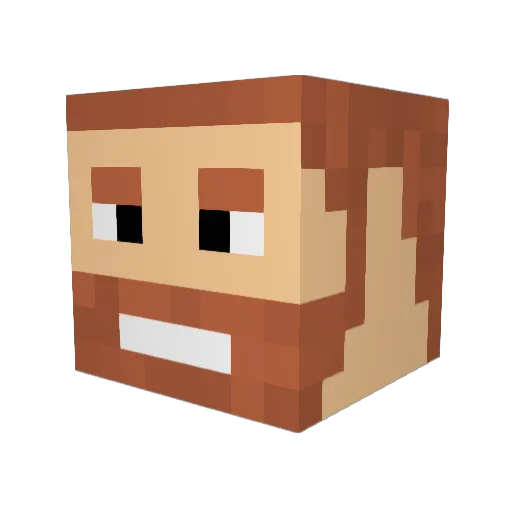 Playroid Minecraft avatar head, 3D render