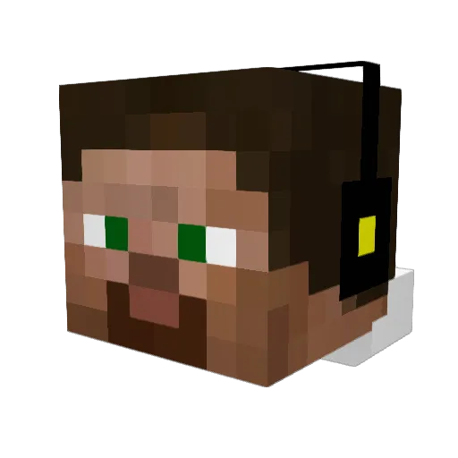 Plays_Men Minecraft avatar head, 3D render