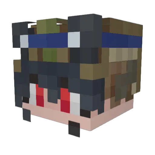 Playwrights_Song Minecraft avatar head, 3D render