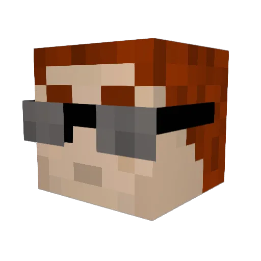 PlayzCW Minecraft avatar head, 3D render