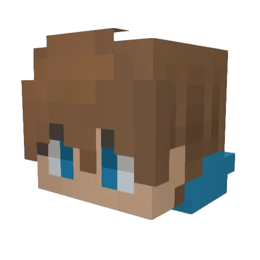 Pleadful Minecraft avatar head, 3D render