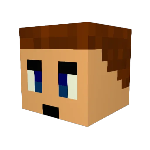 PlebPlumber Minecraft avatar head, 3D render