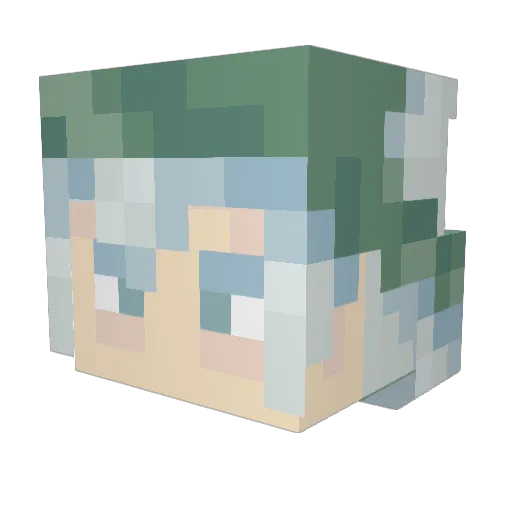 Plebgar Minecraft avatar head, 3D render