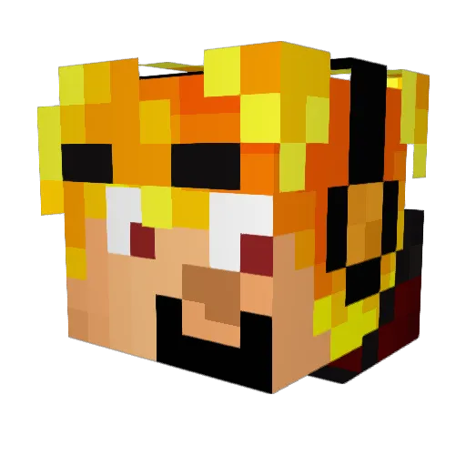 Plechovka_1 Minecraft avatar head, 3D render