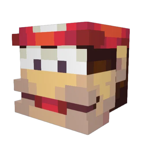 Plej Minecraft avatar head, 3D render