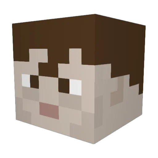 Plendamonda Minecraft avatar head, 3D render