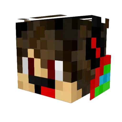 Plevel_Hraje Minecraft avatar head, 3D render